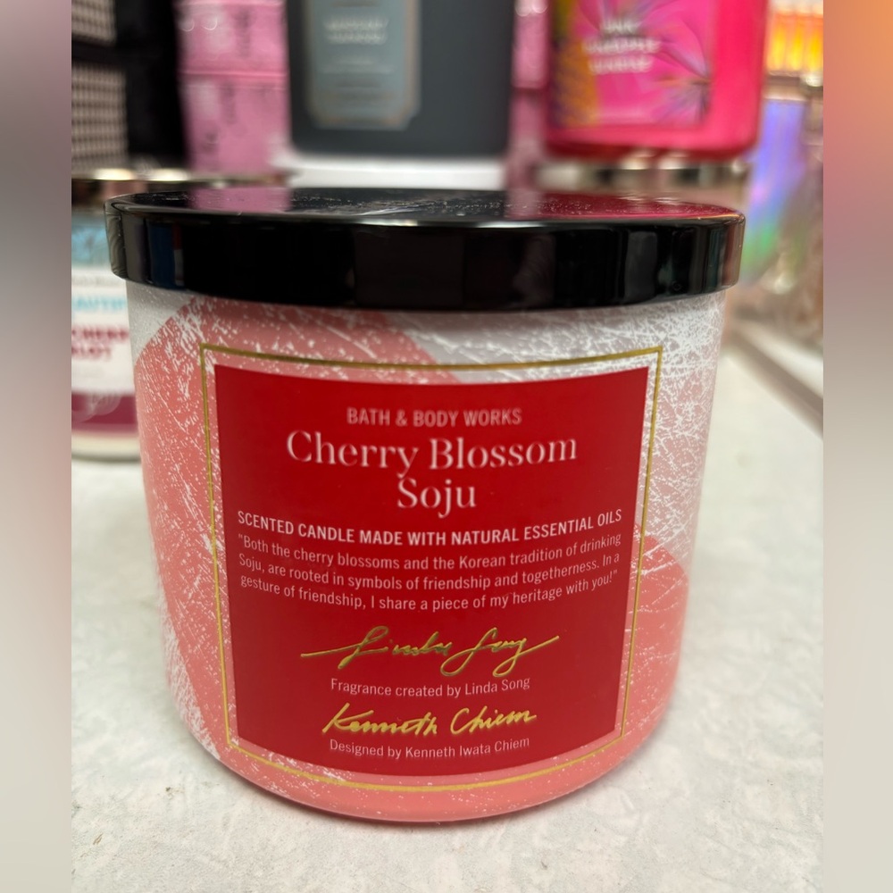 Bath and body works 3 wick candle cherry blossom